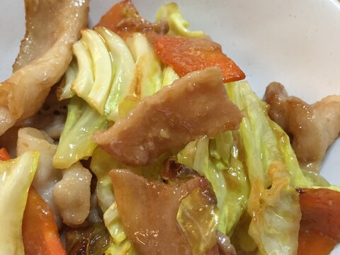 豚バラ肉とキャベツの味噌ニンニク 炒め